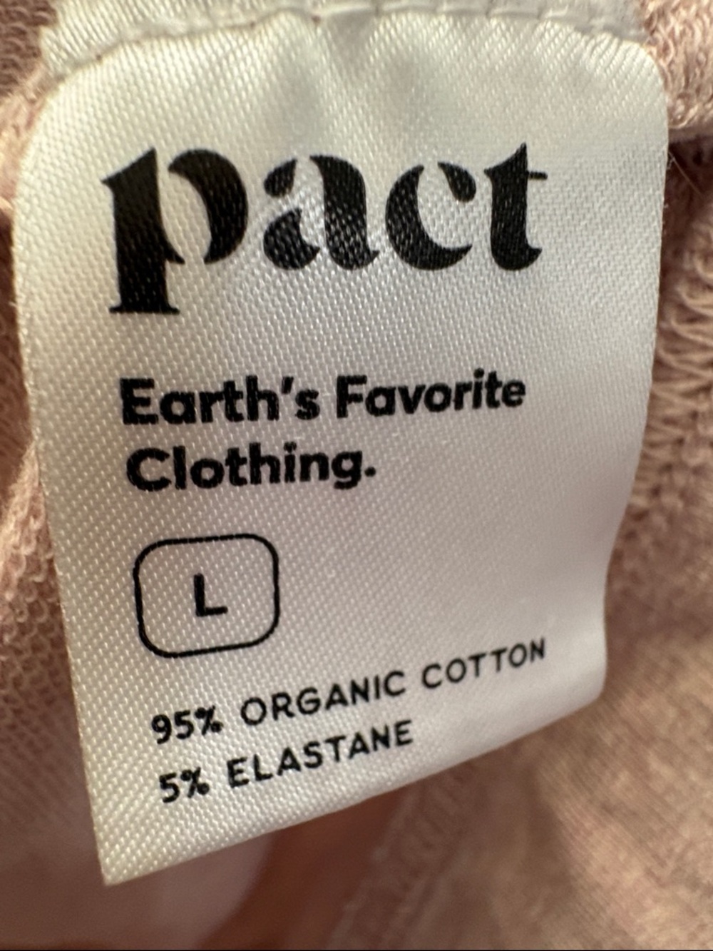Pact Zip Up Hooded Sweatshirt Size Large Lightweight Jacket Pink - Picture 5 of 6